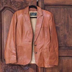 Vecuir vintage leather blazer Made in Argentina.